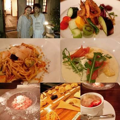 イタリア料理やデザート、友との2ショット画像