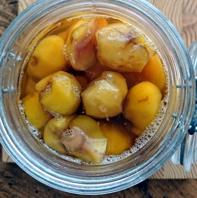 栗の甘露煮が瓶に入っています