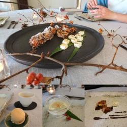 パンオフリュイ＆よつ葉レモン＆ココナッツアイスがテーブルにセッティング