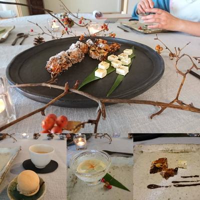 パンオフリュイ＆よつ葉レモン＆ココナッツアイスがテーブルにセッティング