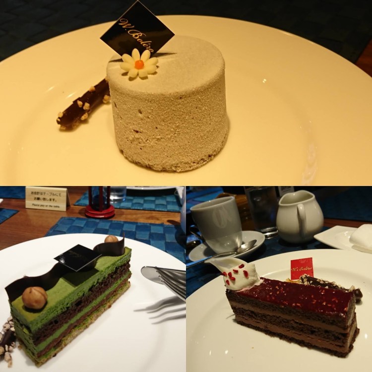 3種のケーキがそれぞれお皿の上に