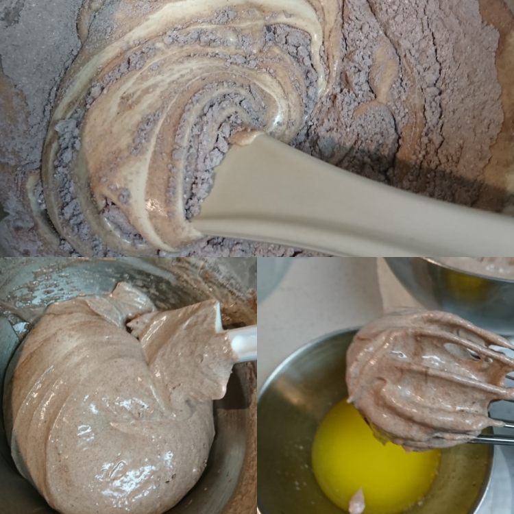 マドレーヌ生地作りの混ぜ工程