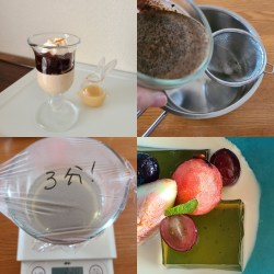 ２種冷製菓子作業風景と完成菓子