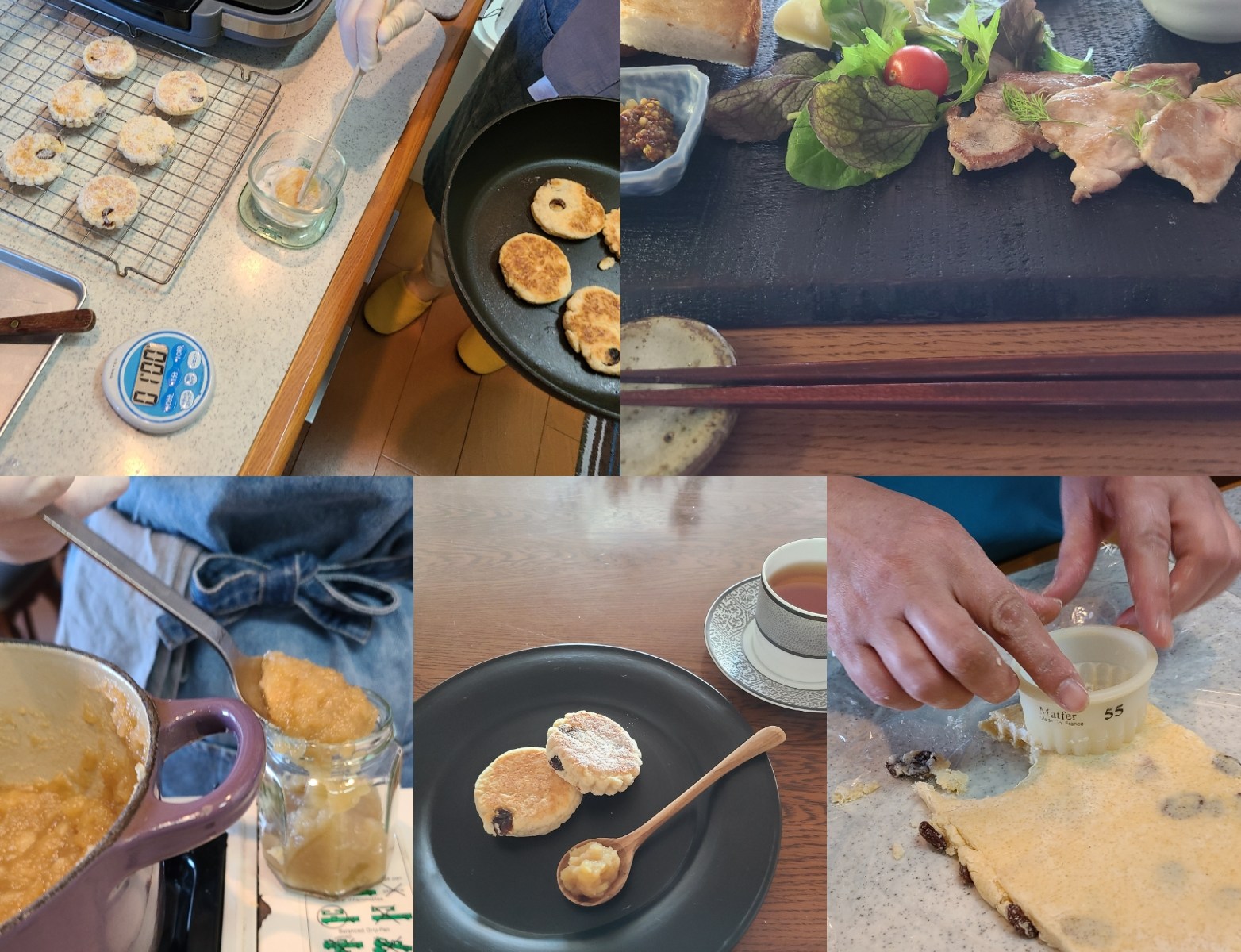 生地作り・焼き、ディップ作りの風景＆お料理プレートなど。