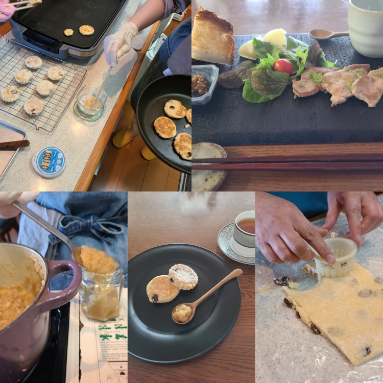 生地作り・焼き、ディップ作りの風景＆お料理プレートなど。