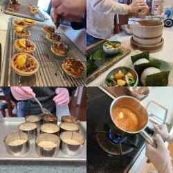 フロランタン作りとおむすび作りの風景