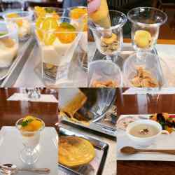 オレンジパフェ作りの風景&お料理