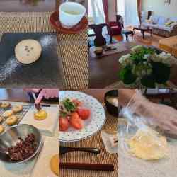 作業風景や盛り付けられたお料理&ケーキ