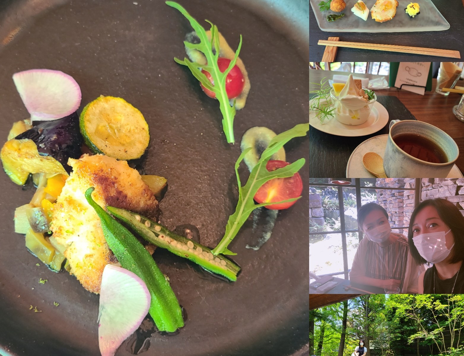 皿盛り料理やデザート、友とのショット