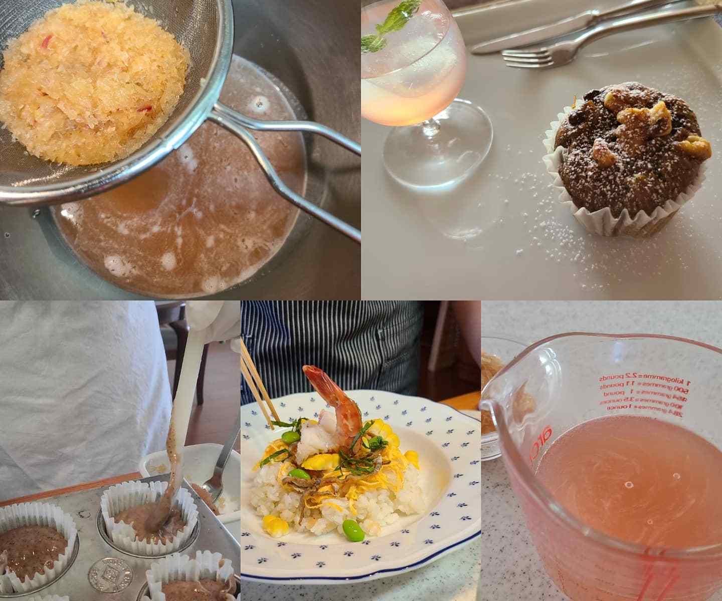 作業風景や盛り付けられたお料理&ケーキ