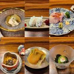 六品其々の器に盛り付けられています。