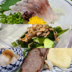 刺身や焼き肉など盛り付けられたお料理