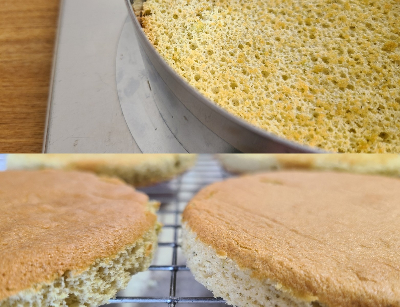 丸くカットされた生地がラックに並んでいる