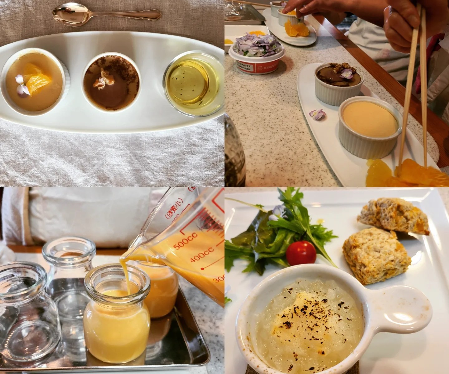 レッスン菓子&料理が並んでいます