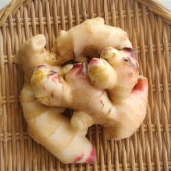 竹笊に新生姜があります