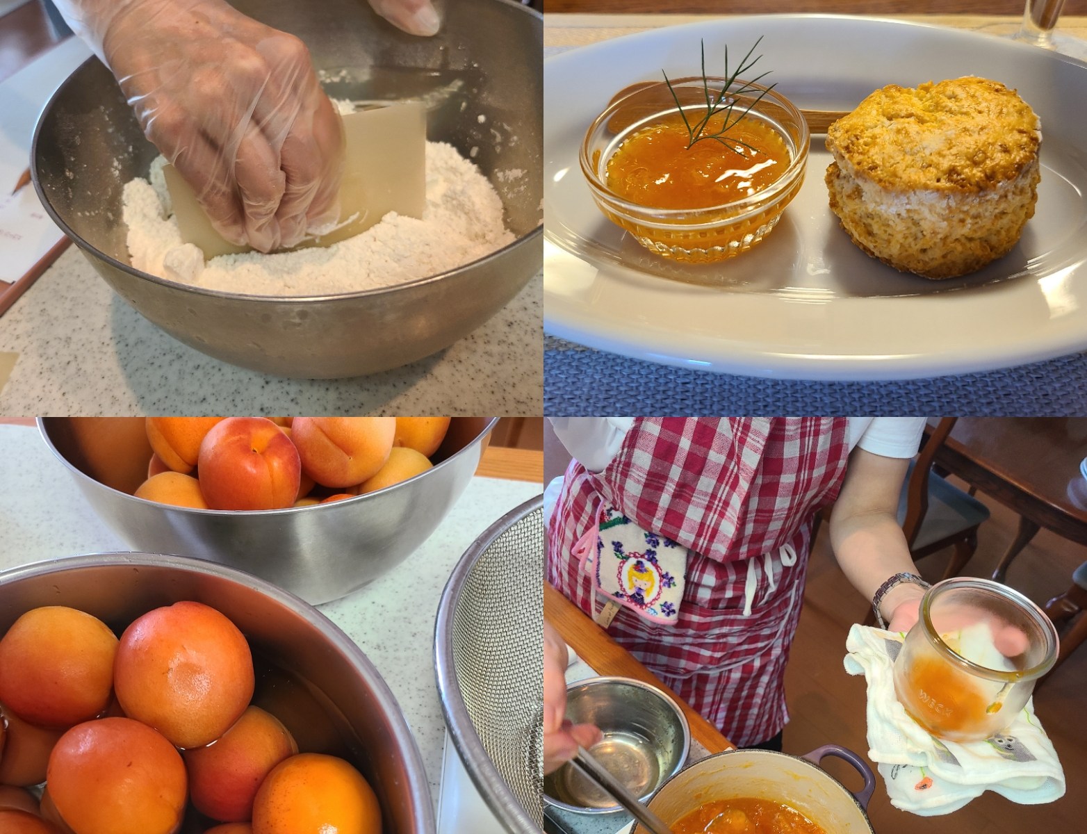 杏ジャム&スコーン作りの作業風景