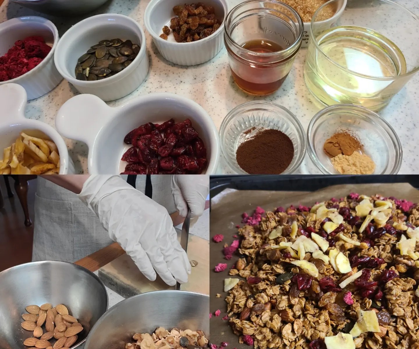 グラノーラ作りの風景