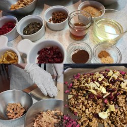 グラノーラ作りの風景