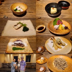 蕎麦懐石のお料理が並んでいます