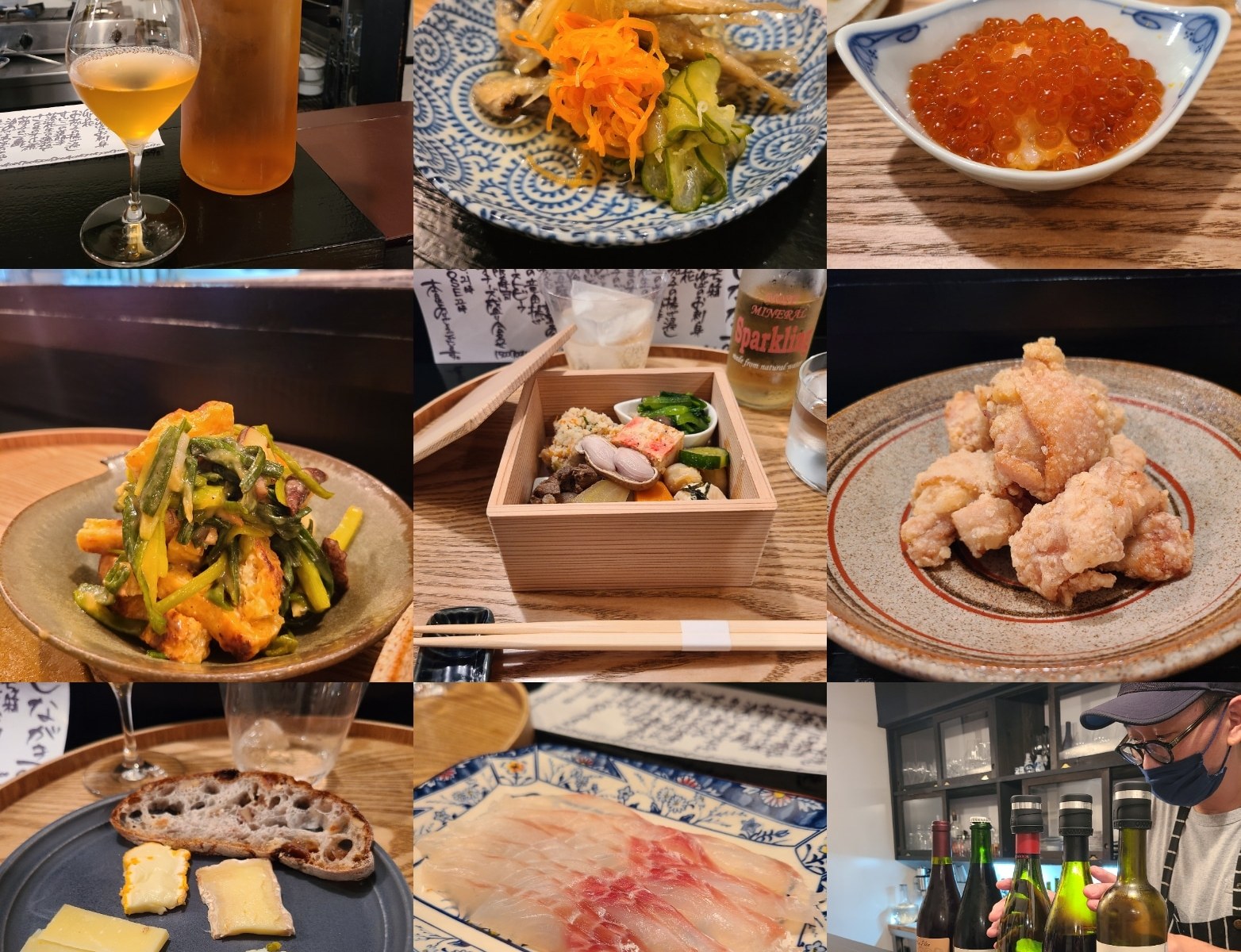 カウンターに並んだ料理たち