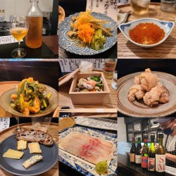 カウンターに並んだ料理たち