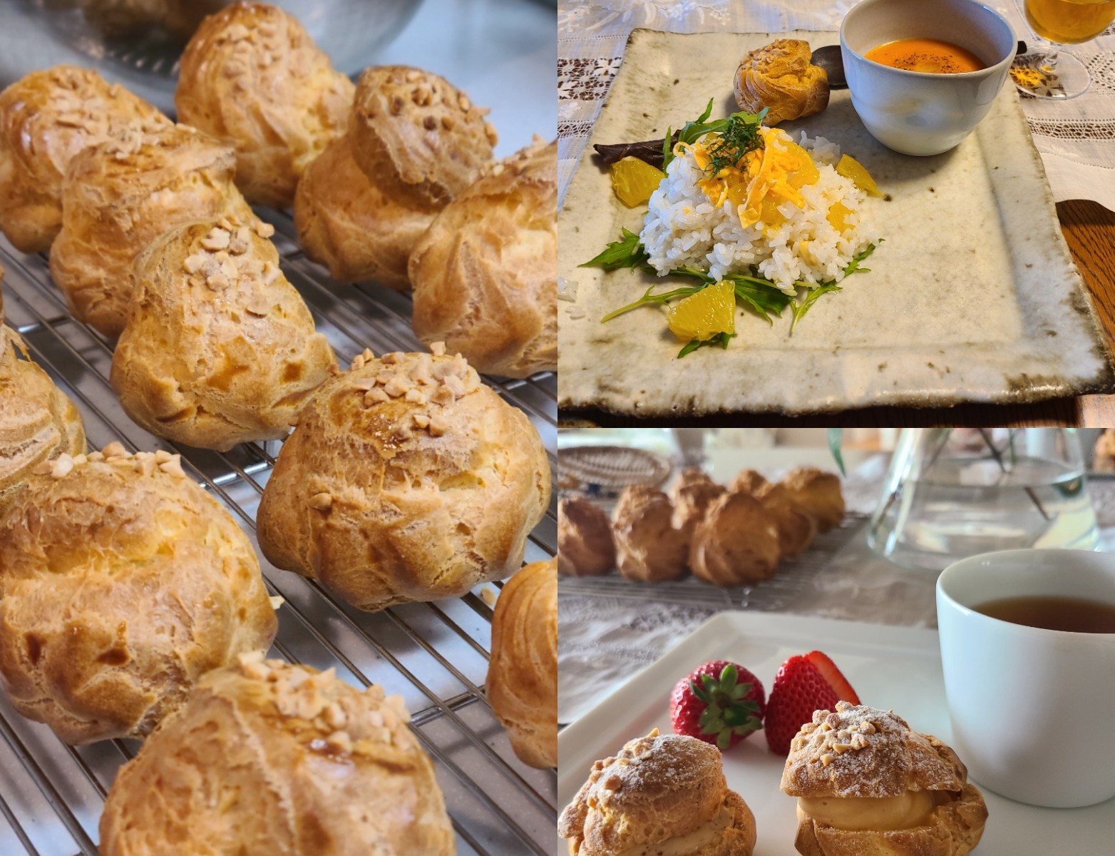 シュー生地&ティータイム、軽食タイム