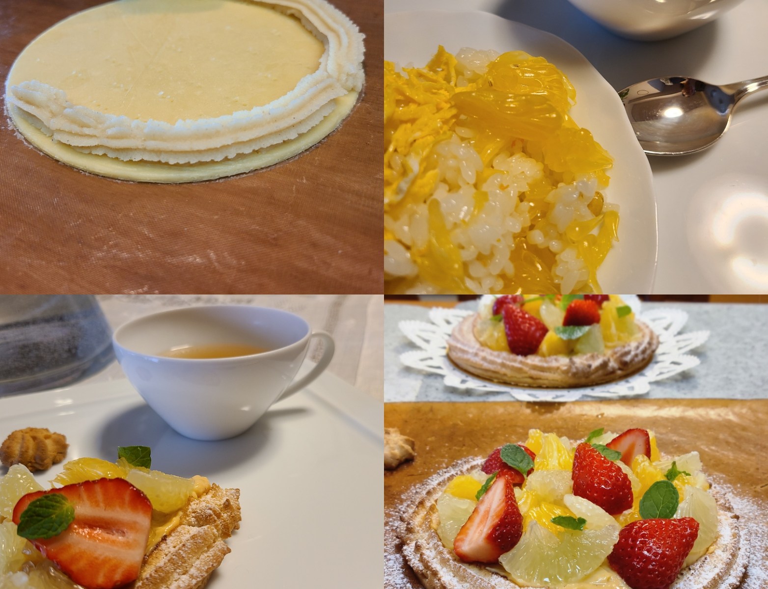 タルト絞り作業&ティータイム&軽食タイム