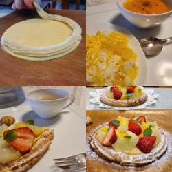 タルト絞り作業&ティータイム&軽食タイム