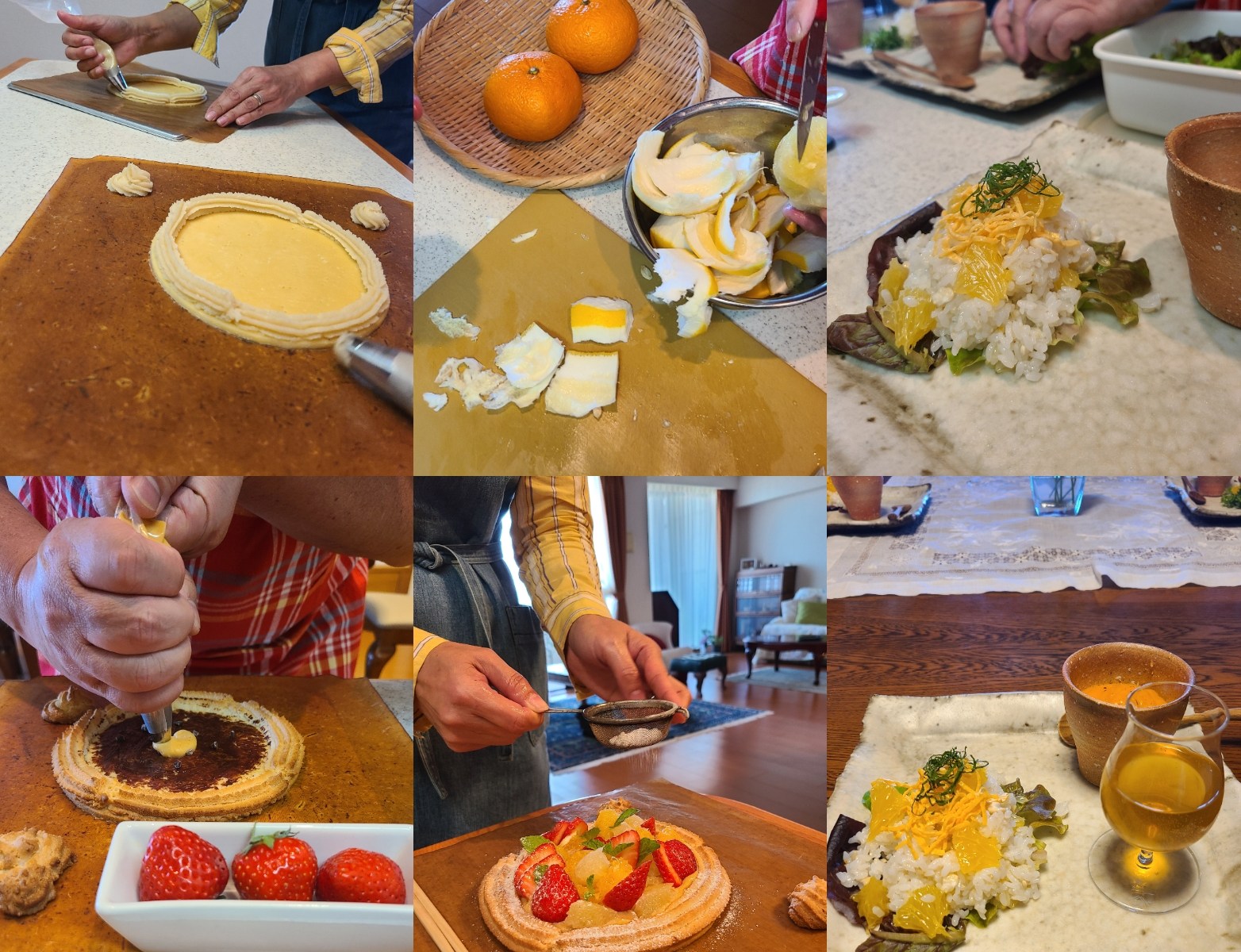 タルト絞り作業&ティータイム&軽食タイム