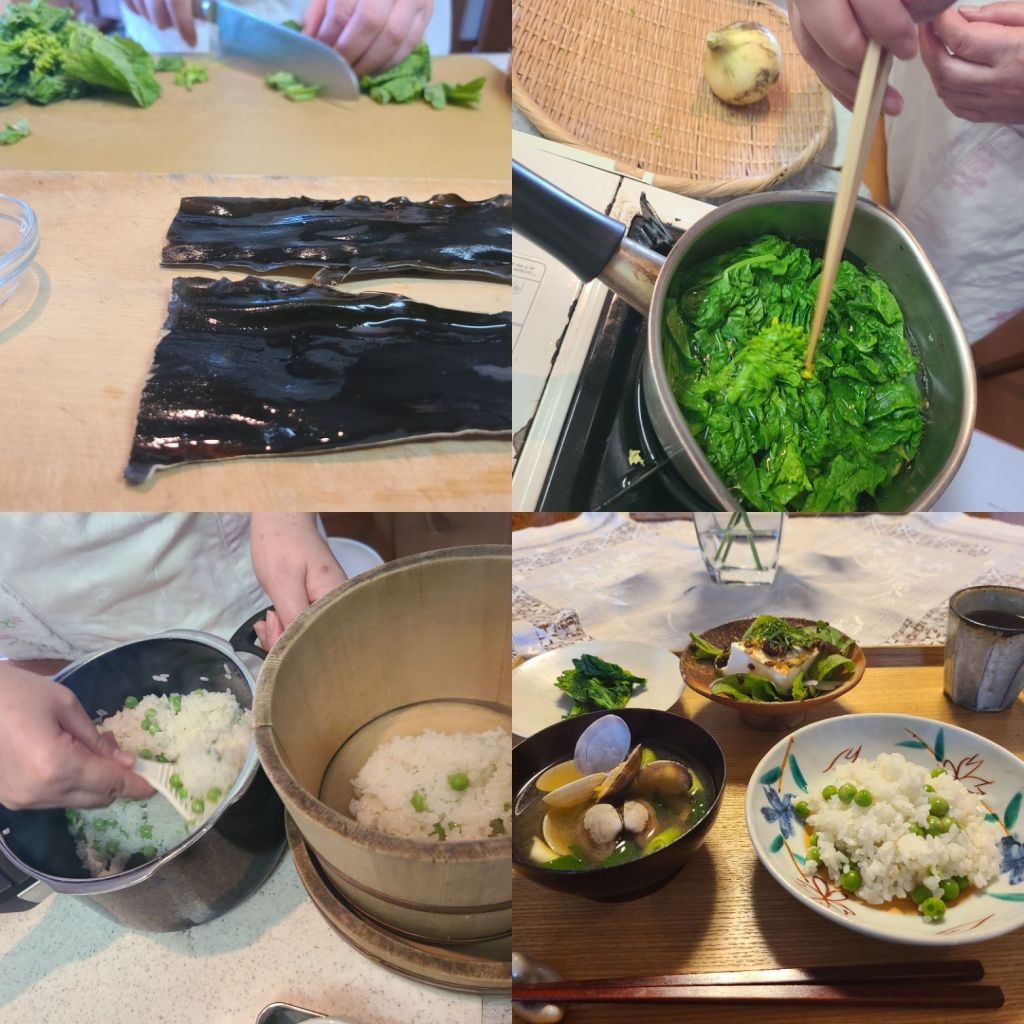 レッスン料理と作業風景